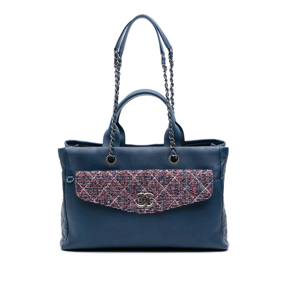 Pre-Loved Chanel Large Caviar and Tweed Coco Break Shopping Tote - Picture 1 of 9